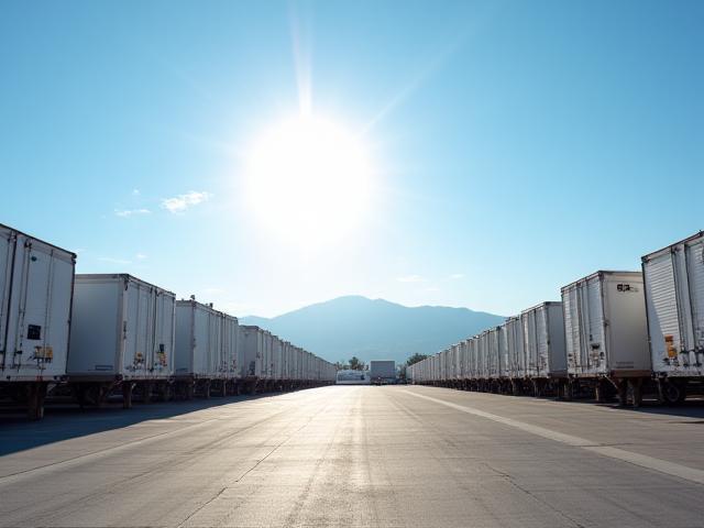 Secure fenced-in truck staging yard