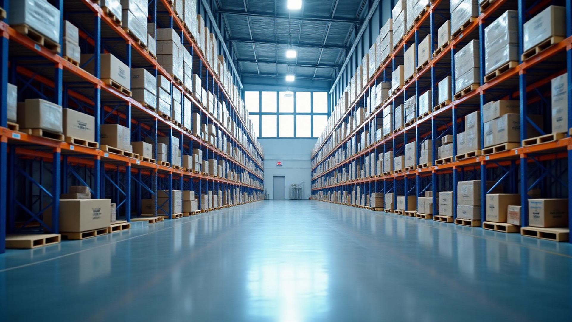 Clean, modern Blue Icon Transportation warehouse interior in Moreno Valley